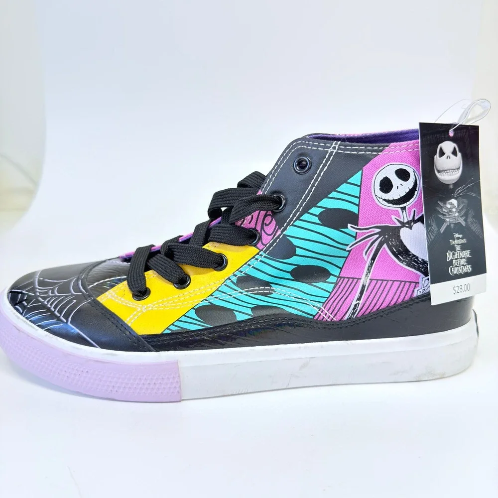 Ground Up Nightmare Before Christmas Sally Jack Skellington High Top Sneakers 9 - Picture 3 of 11